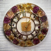 Wedding Varmala Flower & Kaleere Preserved Resin Wall Clock (12-Inches)